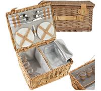 Sac isotherme - TECTAKE -Panier pique-nique FÖHR pour 4 personnes service de vaisselle 20 pièces