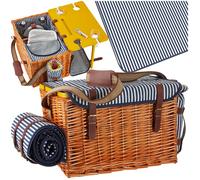 Sac isotherme - TECTAKE - Panier pique-nique RÜGEN pour 4 personnes compartiment isotherme et table intégrés