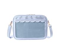 Sac japonais Ita pour femme PU transparent poche Itabag High School Girls Uniforme JK Crossbody épaule Ita Crossbody Bleu, bleu, One Size