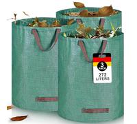 Sac Jardinage Déchets, Sac Déchets Verts, 3 x 272L Sacs Jardin Autoportant, Big Bag avec Poignées, Étanche, Pliable et Réutilisable, Sacs à Déchets de Jardin, Végétaux