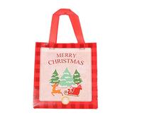 Sac joyeux avec poignée sans tissu tissé portable pour Noël, vacances, fête, sac cadeau avec poignées