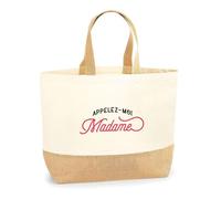 Sac Jute Appelez Moi Madame | Cabas de Plage Courses Coton et Toile de Jute | Idée Cadeau Petite Amie Copine Femme Parfaite Drôle Humour Original Anniversaire Amour Unique
