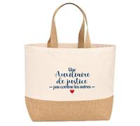 Sac jute Auxiliaire de justice pas comme les autres Cadeau Anniversaire