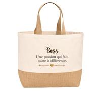 Sac jute Boss une passion Cadeau Anniversaire idée cadeau femme original