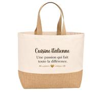 Sac jute Cuisine italienne une passion Cadeau Anniversaire cadeau loisir