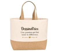 Sac jute Dessinatrice une passion Cadeau Anniversaire idée cadeau femme
