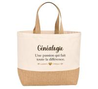 Sac jute Généalogie une passion Cadeau Anniversaire idée cadeau femme