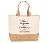 Sac jute Géographe préférée Cadeau Anniversaire idée cadeau femme original