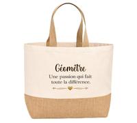 Sac jute Géomètre une passion Cadeau Anniversaire idée cadeau femme