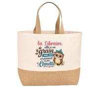 Sac jute la Libraire Chouette Grain Cadeau Anniversaire idée cadeau femme