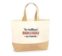 Sac Jute La meilleure Directrice | Bag | Idée Sac Cadeau Anniversaire Plage Marché Fête Original Famille Travail Départ Collègue Retraite