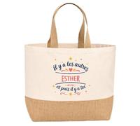 Sac jute LEs autres Esther et toi Cadeau Anniversaire cadeau personnalisé | Sac de shopping