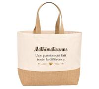 Sac jute Mathématicienne une passion Cadeau Anniversaire idée cadeau femme