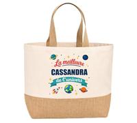 Sac jute Meilleure Cassandra de l'univers Cadeau Anniversaire personnalisé | Sac de shopping