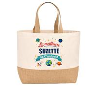 Sac jute Meilleure Suzette de l'univers Cadeau Anniversaire personnalisé
