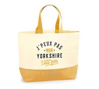 Sac Jute Mon Yorkshire ne veut pas | Cabas de Plage Courses Coton et Toile de Jute | Idée Cadeau Propriétaire Chien Humour Drôle Marrant Original Anniversaire