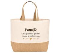 Sac jute Pianiste une passion Cadeau Anniversaire idée cadeau femme