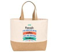 Sac jute Pianiste une vocation Cadeau Anniversaire idée cadeau femme