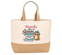 Sac jute Pierrette Chouette Grain Cadeau Anniversaire cadeau personnalisé