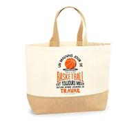 Sac Jute Un Mauvais Jour de Basket | Cabas de Plage Courses Coton et Toile de Jute | Idée Cadeau Basket Basketteur Humour Sport Slam Dunk Joueur Drôle Original Match