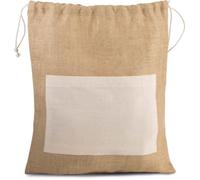 Sac Kimood en Toile De Jute avec Cordelettes - beige/or - TU