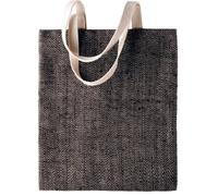 Sac Kimood en Toile de Jute Teint 100% Naturel - blanc/noir - TU