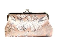 Sac Kiss Lock brodé | Vintage femmes fleur broderie baiser serrure porte-monnaie Long portefeuille pochette