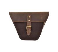 Sac Latéral en Cuir et Coton Ciré Marron pour Moto, Compatible avec Royal Enfield Interceptor/Continental GT (Brown Stone) - EX MOTO