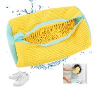 Sac Lavage Chaussures 1 Pièce, Lavage Chaussures à Machine à Laver, Réutilisables à Laver avec Fermeture Éclair et Nettoyage, Protégez vos Chaussures Contre les Dommages(Jaune)