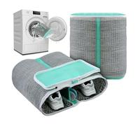 Sac Lavage Chaussures Machine à Laver,2 en 1 Sac de Lavage pour Chaussures,Réutilisables - Nettoyage à 360°,Réutilisable Sac Lavage Chaussures pour Baskets,Grande Taille (Gris)