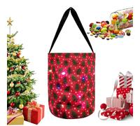 Sac LED pour bonbons ou , sacs lumineux pour bonbons ou | ,Seau à réutilisable polyvalent | Sacs de Noël à lumière LED, sac seau polyvalent réutilisable, seau rouge et ver