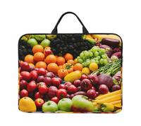 Sac léger et imperméable pour ordinateur portable avec imprimé fruits et légumes pour l'école, le bureau, les voyages