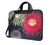 Sac léger pour ordinateur portable avec impression de feux d'artifice splendide tendance, beau et simple pour les voyages d'affaires au bureau, Noir , 14 inch
