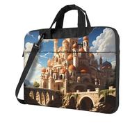 Sac léger pour ordinateur portable avec imprimé château d'anime tendance beau et simple pour les voyages d'affaires au bureau, Noir , 13 inch