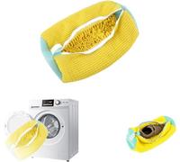 Sac Linge Machine à Laver Réutilisable, Filet Linge Chaussures Protéger, Sac Lavage Chaussures, Shoe Cleaning Bag pour Tous Types de Chaussures (1PC, Jaune)