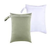 Sac Linge Sale Voyage, 2 PCS Sac Linge Sale Réutilisable Laundry Bag Wet Dry Bag avec Fermeture pour Natation Les Camps et Vacances Voyages Gym (Gris + blanc)