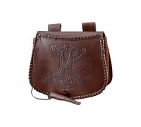 Sac Luminaire Avec Motif Du Marteau De Thor, Cuir, Brun