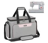 Sac machine à coudre,étui de transport pour machine à coudre avec poches pour machines à coudre et accessoires de couture,sac à couture adapté à la plupart des tailles standard Singer,Brother,Gris
