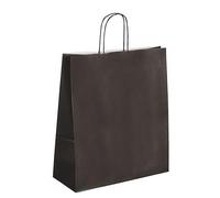 Sac magasin kraft Les "Satinés Chics" 40 x 35 x 14 cm - Carton de 50 (Noir)
