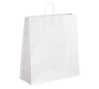 Sac magasin kraft naturel blanc poignées torsadées 44 x 35 x 14 cm - Carton de 50