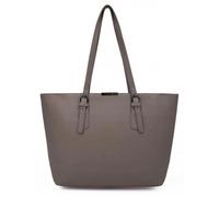 Sac Main Cabas Femme - David Jones - Shopping Fourre-tout Epaule Grand Format Capacité A4 - Cours Lycée Cuir PU - Beige Taupe