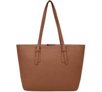 David Jones - Sac à Main Shopping Femme Grand Format - Sac Cours Lycée Fille - Cabas Fourre-Tout Porté Epaule Cuir PU Anse Longue - Shopper Grande Capacité A4 - Sac Etudiante Travail - Marron Camel