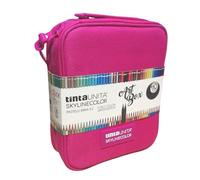 Sac Mallette Art Box Skylinecolor Fucsiacon Pastels en bois MINA 4.2-110 couleurs avec 2 couleurs Limited Edition by Pool Over avec lot de 4 stylos effaçables