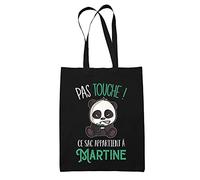 Sac Martine Pas Touche Panda | Tote Bag cabas réutilisable Cadeau Anniversaire Humour