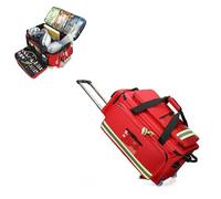 Sac médical à roulettes avec chariot amovible, sac à dos médical d'urgence, sac de traumatologie grande capacité avec compartiments, pour infirmières à domicile, médecins, ambulanciers et SAMU