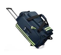 Sac médical à roulettes avec roulettes - Trousse de premiers secours portable (vide), bandoulière réglable, bande réfléchissante, idéal pour la maison, les médecins, le camping et les voyages, bleu