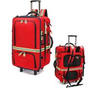 Sac Médical À Roulettes, Sac De Traumatologie Pour Secouristes, Vide, Avec Compartiments, Bandes Réfléchissantes, Grande Trousse De Premiers Secours Vide Pour Ambulanciers, Paramédicaux, Infirmiers