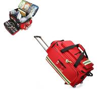 Sac médical roulant avec chariot amovible, sac à dos d'urgence médical, sac de traumatisme de grande capacité avec compartiments, pour infirmières de soins à domicile, médecins, premiers secours