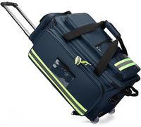 Sac médical roulant avec chariot amovible, sac à dos d'urgence, sac à dos de traumatisme de grande capacité avec compartiments, pour infirmières de soins à domicile, médecins, premiers secours