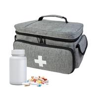 Sac médical - Sac de médecin | Pochette Première Aiid | Organiseur de pilules | Organiseur de stockage de médicaments étanche | Sac de voyage pour pharmacie pour une organisation facile, gris